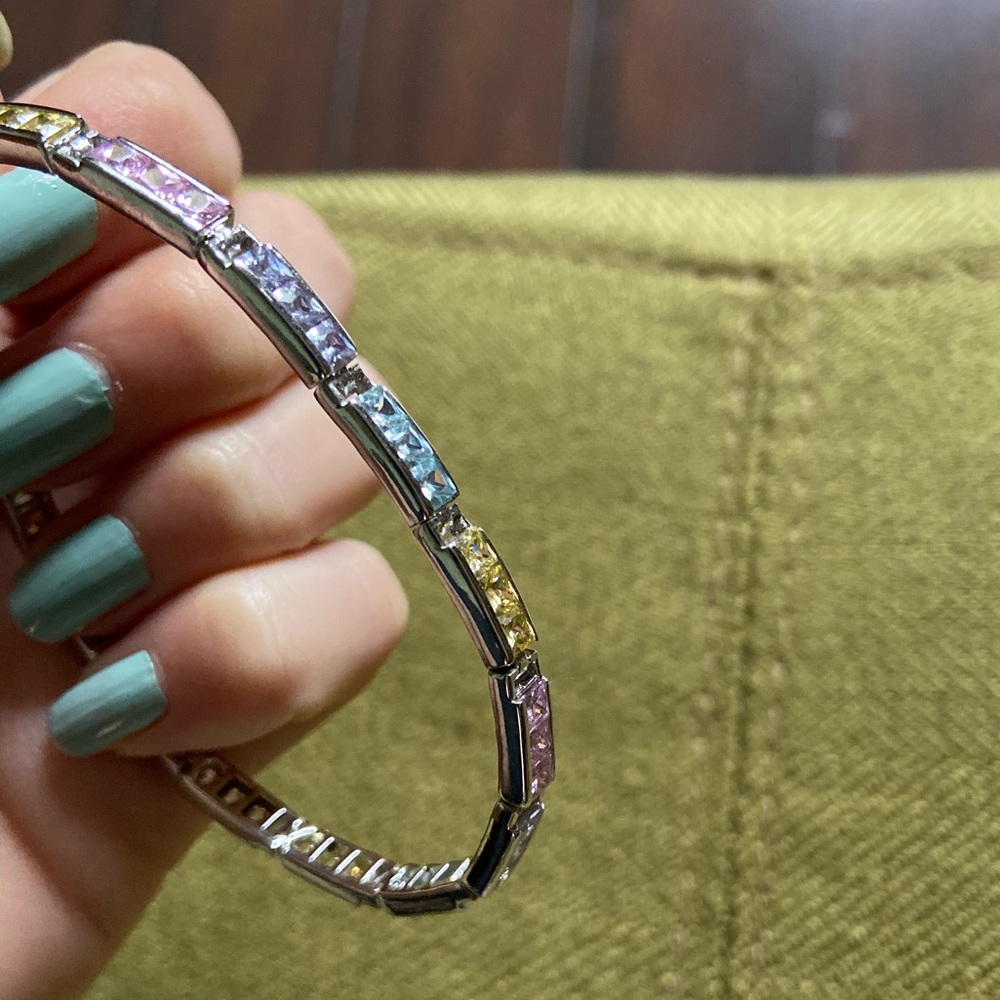 Cubic zirconia rainbow bracelet